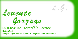 levente gorzsas business card